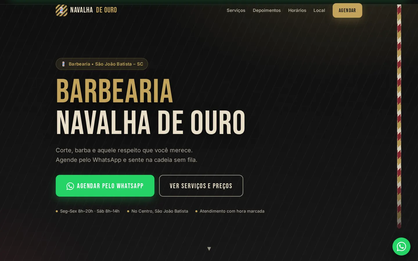 Preview do site Barbearia Navalha de Ouro