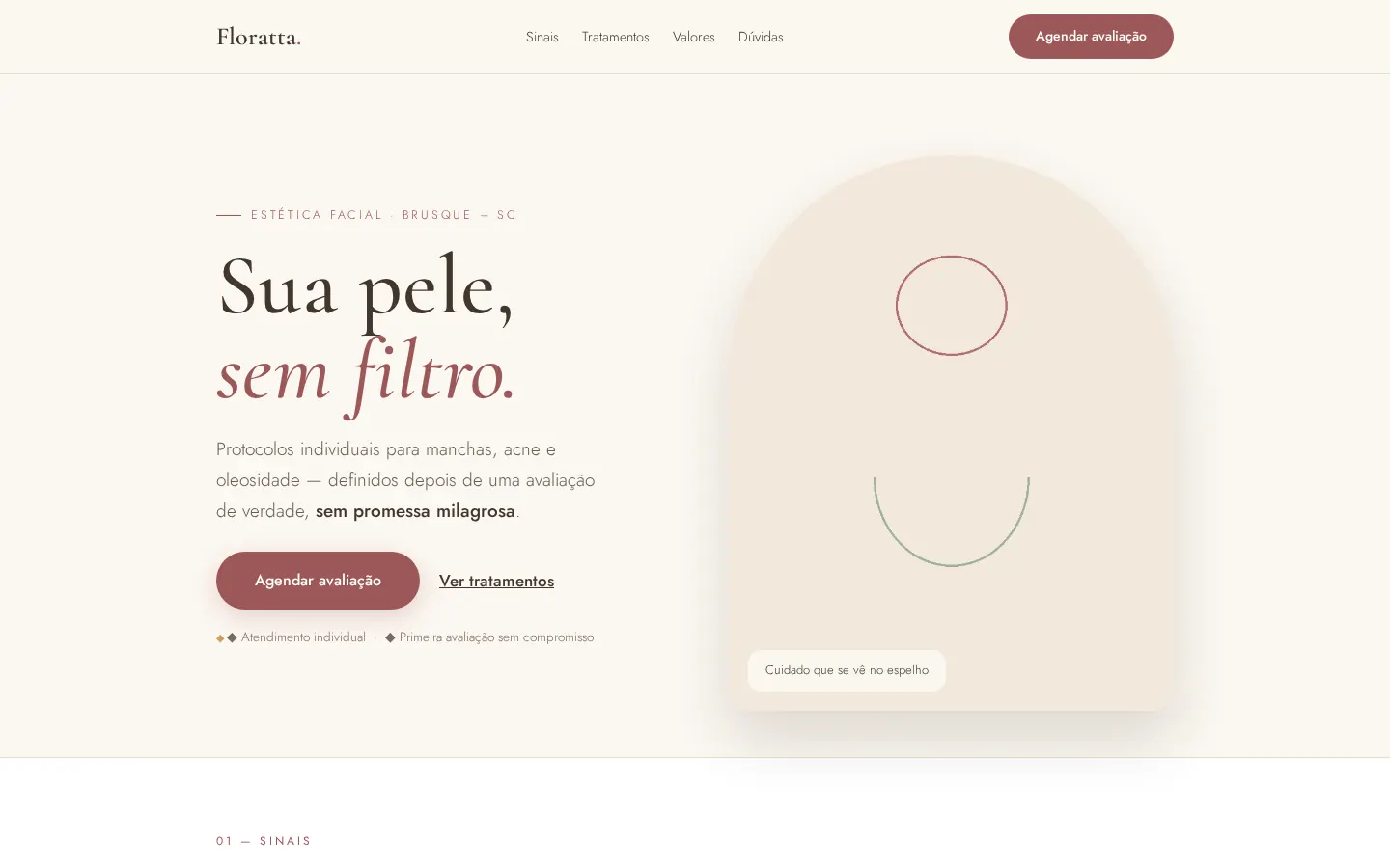 Preview do site Floratta Estética Facial