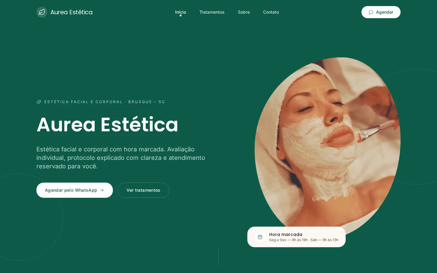 Preview do site Aurea Estética